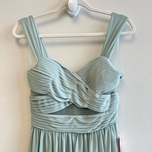 NWT BIRDY GREY ELSYE Maxi Dress In Mesh Sage Size S Mesh Cutouts Boho Chic - Picture 3 of 13